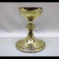 7 1/4" Sterling Cup Chalice w/ Cubic Zirconia Stone SKU C421-1075